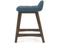 Retro Inspired Fabric Upholstered Wooden Bar Stool in Blue - Jarklin